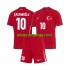 Camisola Turquia Hakan Calhanoglu 10 Criança Equipamento Segundo Euro 2024 Manga Curta